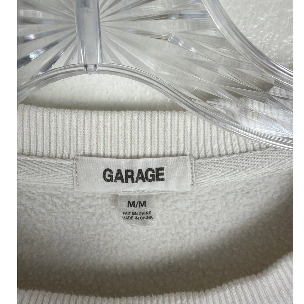 Garage Womens Montauk Sweatshirt Medium White Pink Yacht Club Relaxed Oversized - Picture 2 of 6